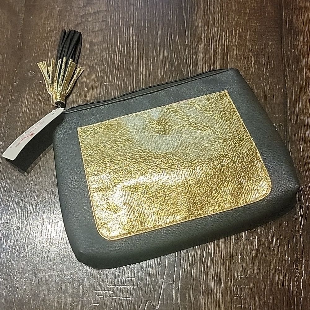 Emma Lomax Black and Gold Tassel Makeup Clutch Bag - Picture 12 of 16